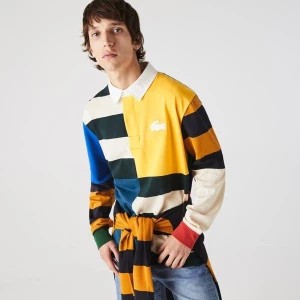 Zdjęcie produktu Lacoste L!VE Męska bawełniana koszulka polo Loose Fit w bloki kolorystyczne w stylu rugby