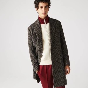 Zdjęcie produktu Lacoste Męski płaszcz w kratę khaki