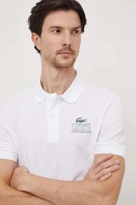 Zdjęcie produktu Lacoste polo męski kolor biały z nadrukiem
