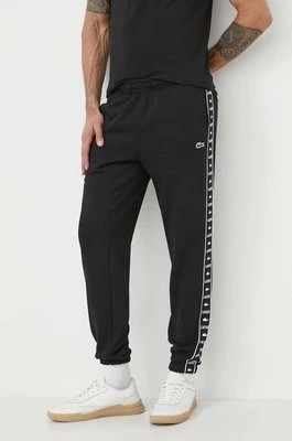Zdjęcie produktu Lacoste spodnie dresowe kolor czarny z nadrukiem