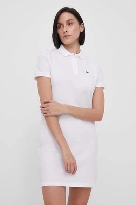 Zdjęcie produktu Lacoste sukienka bawełniana kolor biały mini prosta