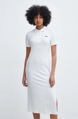 Zdjęcie produktu Lacoste sukienka kolor beżowy midi prosta
