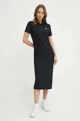 Zdjęcie produktu Lacoste sukienka kolor czarny midi prosta
