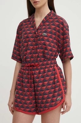 Zdjęcie produktu Lacoste szorty damskie kolor czerwony wzorzyste high waist