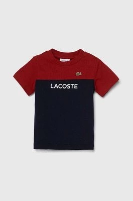 Zdjęcie produktu Lacoste t-shirt bawełniany dziecięcy kolor granatowy wzorzysty