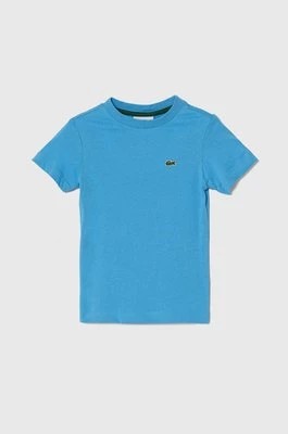 Zdjęcie produktu Lacoste t-shirt bawełniany dziecięcy kolor niebieski gładki