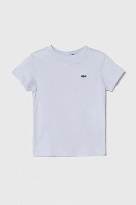 Zdjęcie produktu Lacoste t-shirt bawełniany dziecięcy kolor niebieski gładki