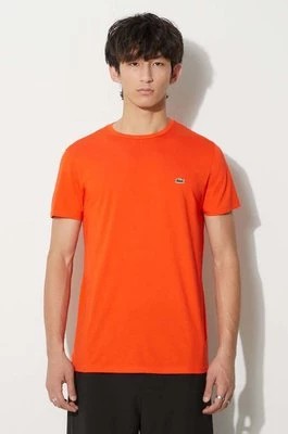 Zdjęcie produktu Lacoste t-shirt bawełniany kolor pomarańczowy gładki TH6709-001.