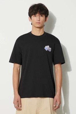 Zdjęcie produktu Lacoste t-shirt bawełniany męski kolor czarny z aplikacją