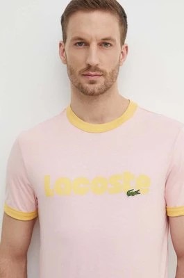 Zdjęcie produktu Lacoste t-shirt bawełniany męski kolor różowy wzorzysty
