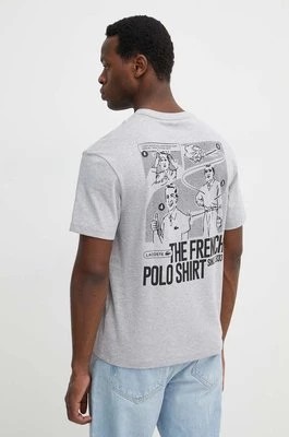 Zdjęcie produktu Lacoste t-shirt bawełniany męski kolor szary z nadrukiem