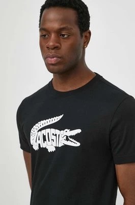Zdjęcie produktu Lacoste t-shirt męski kolor czarny z nadrukiem