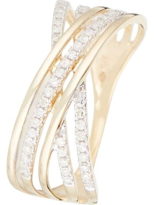 Zdjęcie produktu DIAMOND & CO Złoty pierścionek "Lampang" z diamentami rozmiar: 50