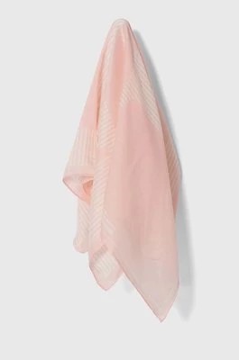 Zdjęcie produktu Lauren Ralph Lauren apaszka z domieszką jedwabiu kolor różowy wzorzysta 454943693