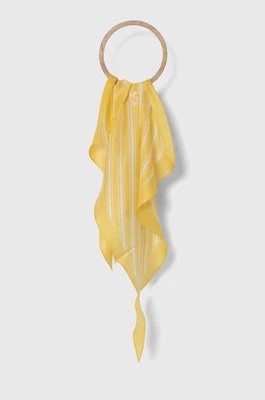 Zdjęcie produktu Lauren Ralph Lauren apaszka z domieszką jedwabiu kolor żółty wzorzysta 454943689