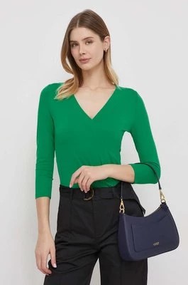 Zdjęcie produktu Lauren Ralph Lauren bluzka damska kolor zielony gładka