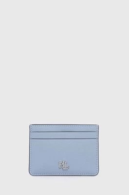 Zdjęcie produktu Lauren Ralph Lauren etui na karty skórzane kolor niebieski