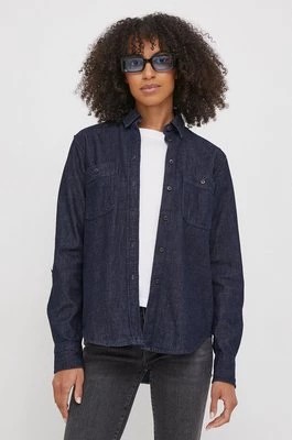 Zdjęcie produktu Lauren Ralph Lauren koszula jeansowa damska kolor granatowy regular z kołnierzykiem klasycznym