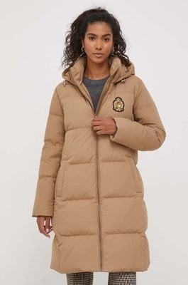 Zdjęcie produktu Lauren Ralph Lauren kurtka puchowa damska kolor beżowy zimowa