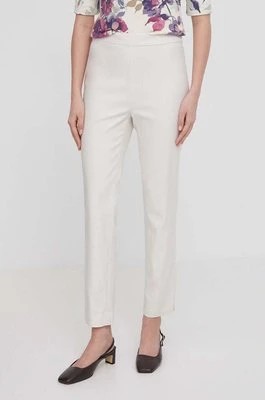 Zdjęcie produktu Lauren Ralph Lauren spodnie damskie kolor beżowy dopasowane high waist 200932960