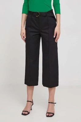Zdjęcie produktu Lauren Ralph Lauren spodnie damskie kolor czarny szerokie high waist