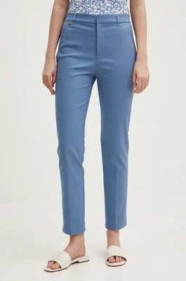 Zdjęcie produktu Lauren Ralph Lauren spodnie damskie kolor niebieski fason cygaretki high waist 200811955