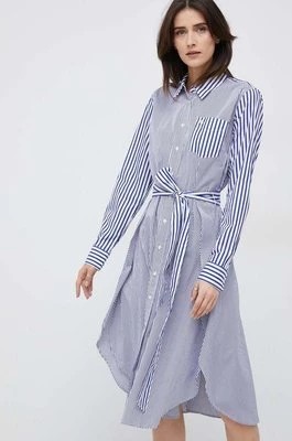 Zdjęcie produktu Lauren Ralph Lauren sukienka bawełniana kolor niebieski mini rozkloszowana