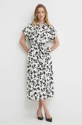 Zdjęcie produktu Lauren Ralph Lauren sukienka kolor beżowy midi rozkloszowana 250932707