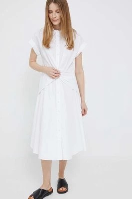 Zdjęcie produktu Lauren Ralph Lauren sukienka kolor biały midi rozkloszowana