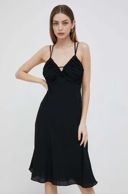 Zdjęcie produktu Lauren Ralph Lauren sukienka kolor czarny midi rozkloszowana