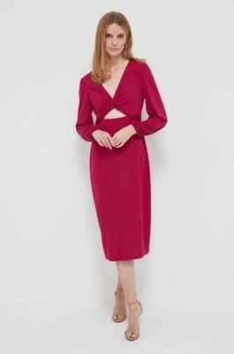 Zdjęcie produktu Lauren Ralph Lauren sukienka kolor różowy midi prosta