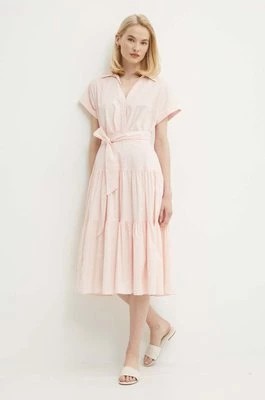 Zdjęcie produktu Lauren Ralph Lauren sukienka kolor różowy midi rozkloszowana 250933392