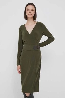 Zdjęcie produktu Lauren Ralph Lauren sukienka kolor zielony midi prosta