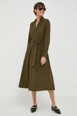 Zdjęcie produktu Lauren Ralph Lauren sukienka kolor zielony midi rozkloszowana