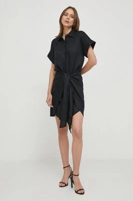 Zdjęcie produktu Lauren Ralph Lauren sukienka lniana kolor czarny mini prosta