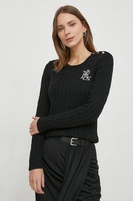 Zdjęcie produktu Lauren Ralph Lauren sweter bawełniany kolor czarny