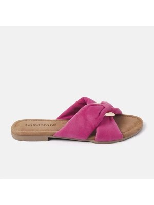 Zdjęcie produktu Lazamani Skórzane klapki w kolorze różowym rozmiar: 37