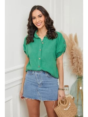 Zdjęcie produktu Le Monde du Lin Lniana bluzka w kolorze zielonym rozmiar: 38/40