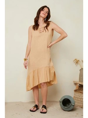 Zdjęcie produktu Le Monde du Lin Lniana sukienka w kolorze beżowym rozmiar: 40/42