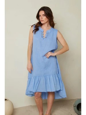 Zdjęcie produktu Le Monde du Lin Lniana sukienka w kolorze błękitnym rozmiar: 38/40