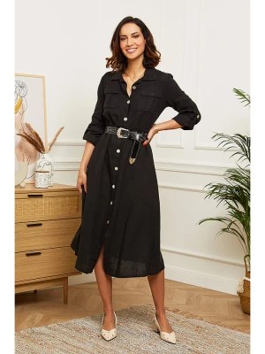 Zdjęcie produktu Le Monde du Lin Lniana sukienka w kolorze czarnym rozmiar: 38/40