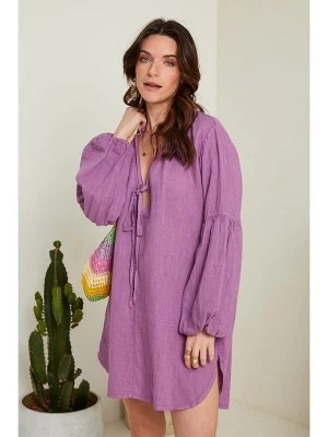 Zdjęcie produktu Le Monde du Lin Lniana sukienka w kolorze fioletowym rozmiar: 36/38