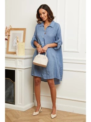 Zdjęcie produktu Le Monde du Lin Lniana sukienka w kolorze niebieskim rozmiar: 40/42
