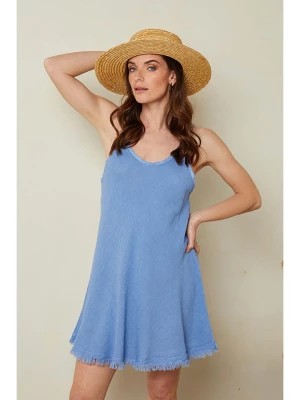 Zdjęcie produktu Le Monde du Lin Lniana sukienka w kolorze niebieskim rozmiar: 36/38