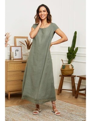 Zdjęcie produktu Le Monde du Lin Lniana sukienka w kolorze oliwkowym rozmiar: 40/42