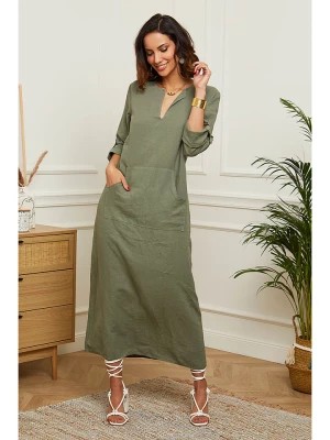 Zdjęcie produktu Le Monde du Lin Lniana sukienka w kolorze oliwkowym rozmiar: 40/42