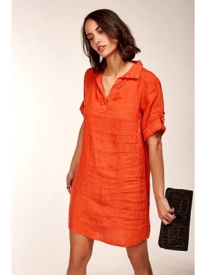 Zdjęcie produktu Le Monde du Lin Lniana sukienka w kolorze pomarańczowym rozmiar: 34/36