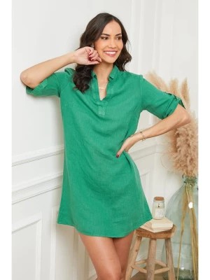 Zdjęcie produktu Le Monde du Lin Lniana sukienka w kolorze zielonym rozmiar: 40/42