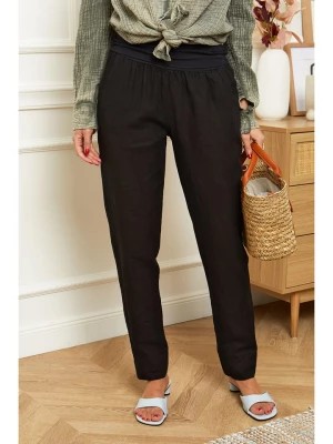 Zdjęcie produktu Le Monde du Lin Lniane spodnie "Provence" w kolorze czarnym rozmiar: 36/38