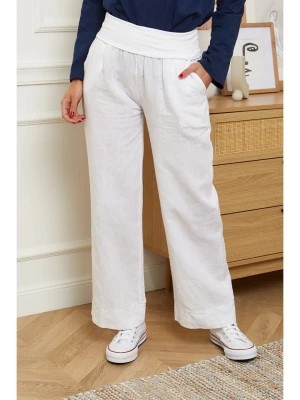 Zdjęcie produktu Le Monde du Lin Lniane spodnie "Valencia" w kolorze białym rozmiar: 36/38